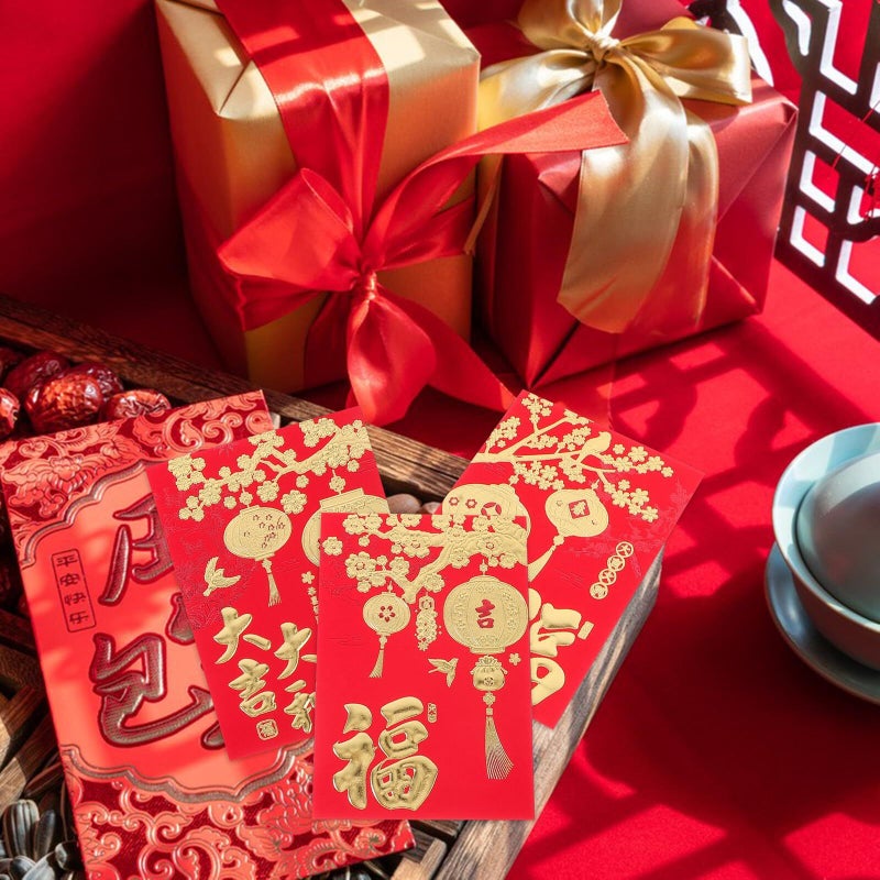 48 Pcs Chinese Red Envelopes 2025 Lunar New Year Cash Packets Traditional Hong Bao - Image 5