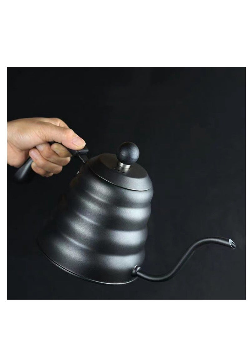 Generic - Hand Drip Gooseneck Tea Pot With Lid Black 1200ml - Image 1