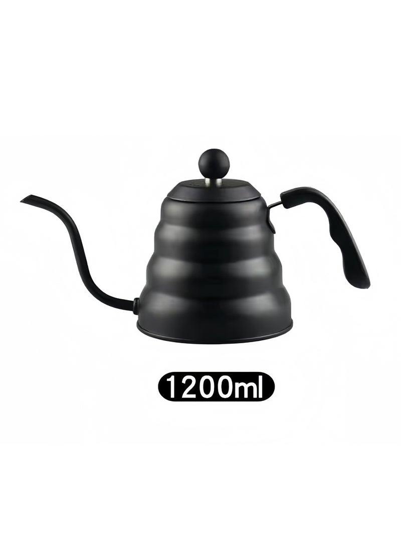 Generic - Hand Drip Gooseneck Tea Pot With Lid Black 1200ml - Image 1