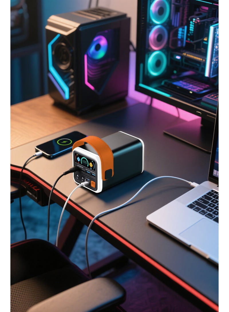 porodo Cappadoc 60000 mAh Multi Port Power Bank with TFT Display / PD 100W Fast Charging / LED Flashlight / Charge Devices at Same Time / Efficient Heat Dissipation / Built in Safeguard - Black - Image 2