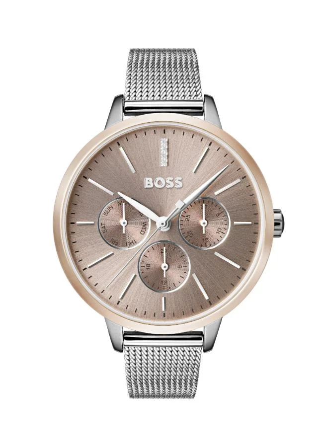 BOSS Women's Multifunction Watch, Rose Gold Dial, Stainless Steel Strap