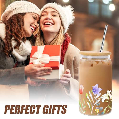 Zutcogo Mothers Day Mom Gifts from Daughter Son, Funny Birthday Gifts for Women Her Wife from Husband, Retirement Anniversary Mothers Day Presents for Mama Stepmom Mother In Law, Flower Glass Coffee Cup 16OZ - Image 4