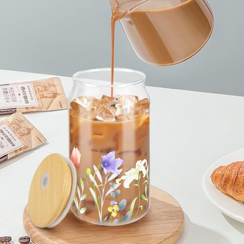 Zutcogo Mothers Day Mom Gifts from Daughter Son, Funny Birthday Gifts for Women Her Wife from Husband, Retirement Anniversary Mothers Day Presents for Mama Stepmom Mother In Law, Flower Glass Coffee Cup 16OZ - Image 2