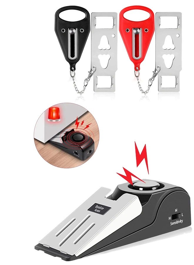 general Portable Door Lock & Door Stop Alarm,Dual Protection Security Door Kit,Door ​Security Devices Pocket Door Stopper Self Defensey Tools for Hotel Travel Home Apartment House - Image 1
