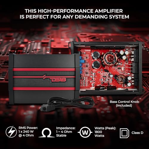 DS18 CANDY-X1B Car Amplifier - Class D, Monoblock, 1800 Watts Max, Digital, 1/2/4 Ohm, with Remote Subwoofer Level Controller - Compact Amplifier for Speakers in Car Audio System - Image 3