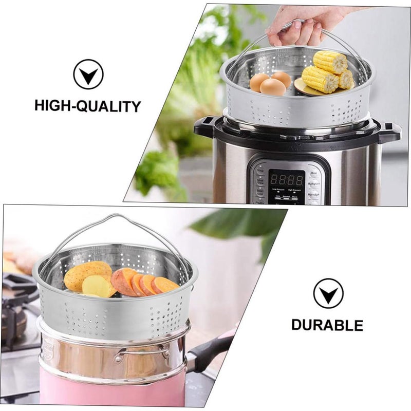 Stainless Steel Steamer Rack Plate with Handles for Buns Vegetables Fish Easy Clean - Image 3