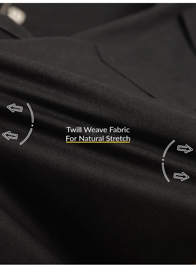 Beyoung Black Twill Urban Shirt for Men
