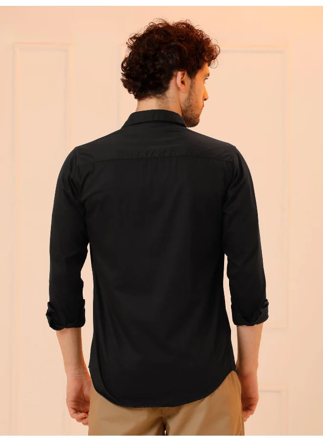 بيونغ Black Twill Urban Shirt for Men