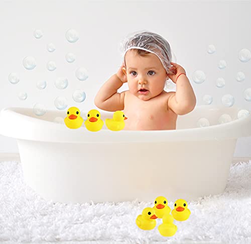 umbresen Yellow Rubber Ducks Preschool Bath Toys Bathtub Duckies Gift for Baby Shower Infants Toddlers Car Pool Float Halloween Adults Party Favors Carnival Decorations Mini Yellow 1824pcs - Image 5