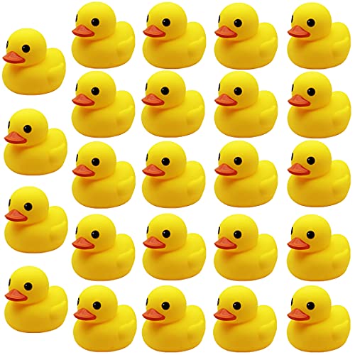 umbresen Yellow Rubber Ducks Preschool Bath Toys Bathtub Duckies Gift for Baby Shower Infants Toddlers Car Pool Float Halloween Adults Party Favors Carnival Decorations Mini Yellow 1824pcs - Image 1