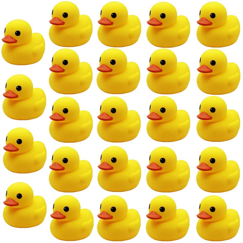 umbresen Yellow Rubber Ducks Preschool Bath Toys Bathtub Duckies Gift for Baby Shower Infants Toddlers Car Pool Float Halloween Adults Party Favors Carnival Decorations Mini Yellow 1824pcs - Image 3