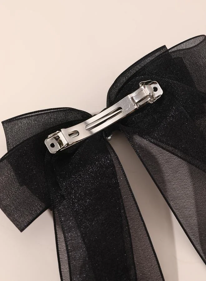 Take Two Solid Bow Hair Clip