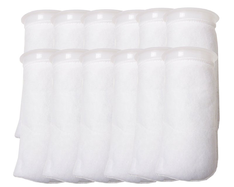 12 Pack  4 Inch Ring Filter Socks 200 Micron  Aquarium Felt Filter Bags 4 Inch Ring By 95 Inch Long Short Version  Fits Eshopps and Aqueon