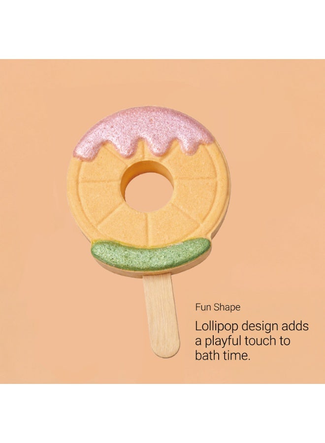 Donut Lollipop Bath Bombs (Orange) - Gentle and fragrant skincare for kids - Image 3