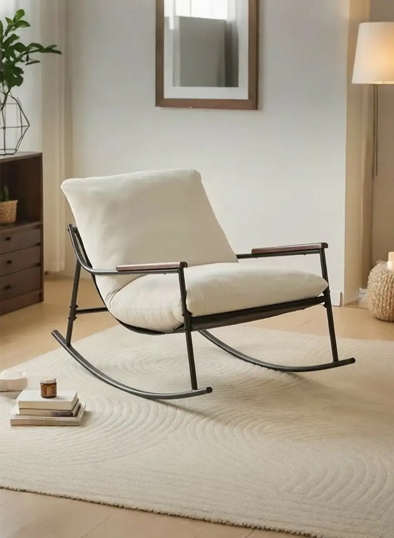 XiuWoo Modern Accent Chair Arm Chair Rocking Chair with Metal Frame - Image 1