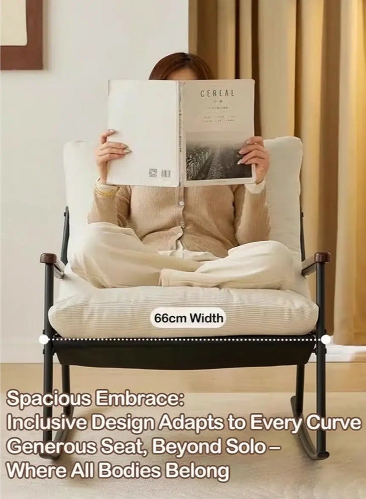 XiuWoo Modern Accent Chair Arm Chair Rocking Chair with Metal Frame - Image 4