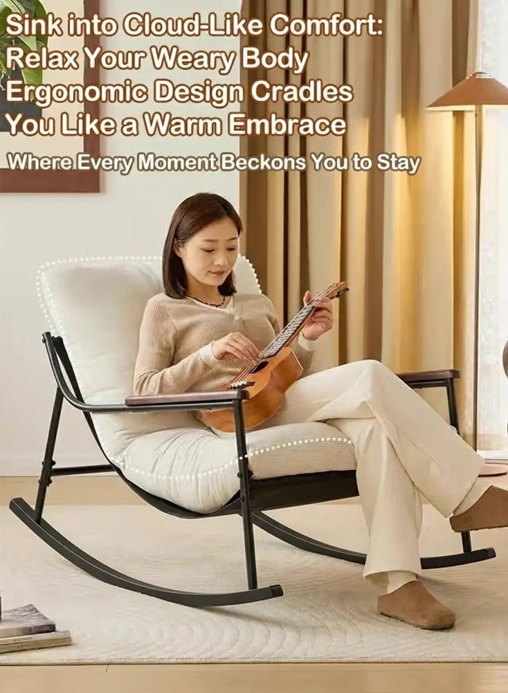 XiuWoo Modern Accent Chair Arm Chair Rocking Chair with Metal Frame - Image 2