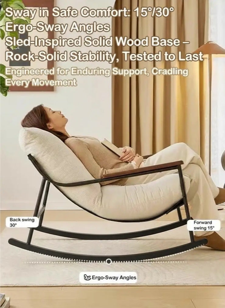 XiuWoo Modern Accent Chair Arm Chair Rocking Chair with Metal Frame - Image 3