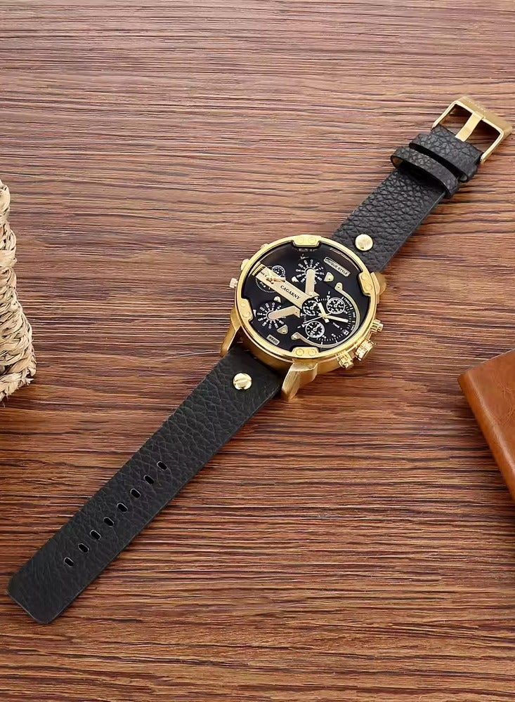 كاجارني ساعة يد بعقارب وسوار من الجلد مقاومة للماء طراز 6820 للرجال - Image 5