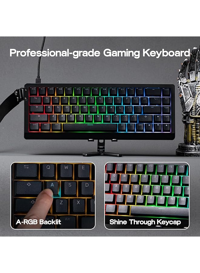 EPOMAKER He68 Lite Hall Effect Gaming Keyboard 8K Polling & 128K Scan Rate 0.01Mm Adjustable Trigger 0.125Ms Latency 5 Layer Sound Dampened Snap Key Socd A Rgb Wired Mac Software (Black) - Image 4