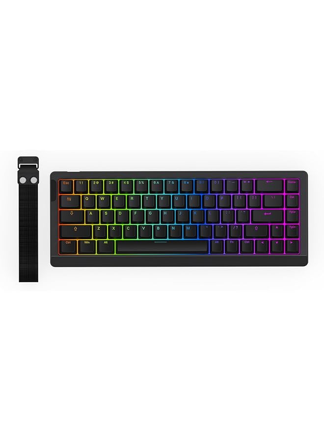 EPOMAKER He68 Lite Hall Effect Gaming Keyboard 8K Polling & 128K Scan Rate 0.01Mm Adjustable Trigger 0.125Ms Latency 5 Layer Sound Dampened Snap Key Socd A Rgb Wired Mac Software (Black) - Image 1