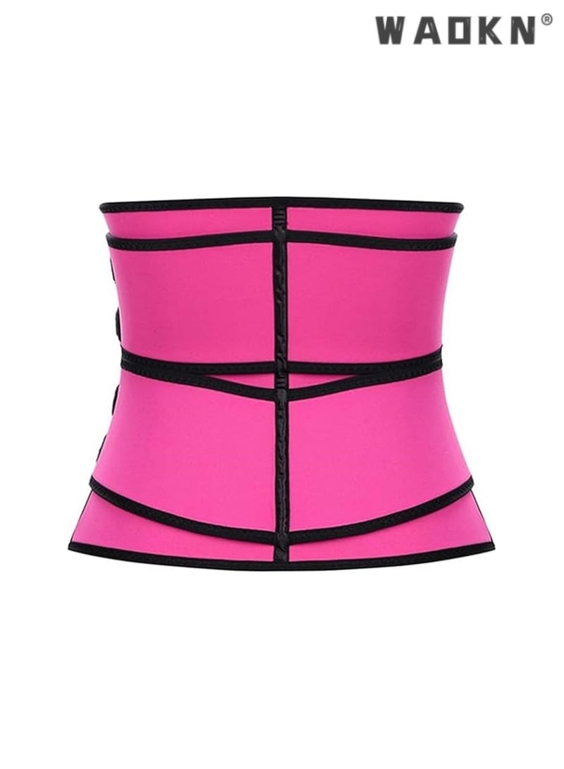 WAOKN Pink Women's Waist Trainer Corset, High Waist Shapewear for Belly Control, Body Shaping, Adjustable Straps for Comfortable Fit, Ideal for Fitness Wear, Enhances Posture, Supports Back,XXL Size. - Image 2