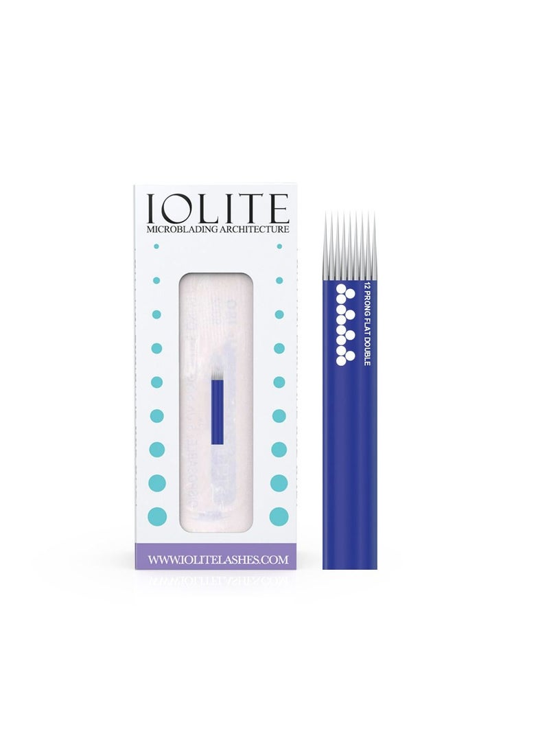 IOLITE Microblading 12 Prong Flat Double Rows IC12P1R SPMU NEEDLE size 22mm  one time use disposable blade Sterile packaged 12pcs - Image 1