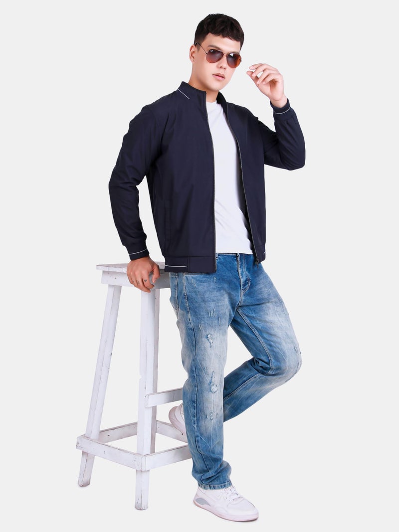 Celary Men's Bomber Jacket | Lightweight Casual Zip-Up Jacket | Stylish Slim Fit Outerwear for All Seasons - Image 4