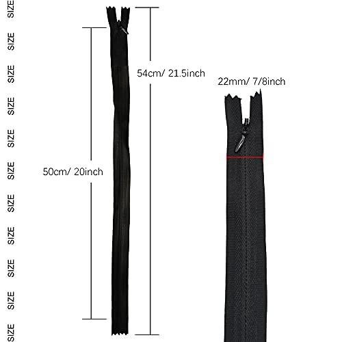 Renashed Nylon #3 Invisible Zippers 45pcs 21.5 Inch for Tailor Sewer Sewing Craft Crafter's Special Black - Image 2