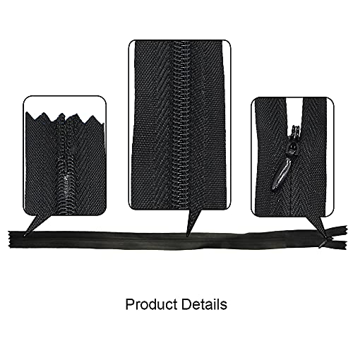 Renashed Nylon #3 Invisible Zippers 45pcs 21.5 Inch for Tailor Sewer Sewing Craft Crafter's Special Black - Image 4