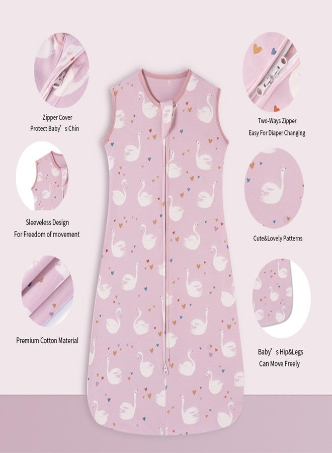 insular Wearable Blanket 2 Pack Cotton Baby Sleep Sack with 2-Way Zipper for Boys Girls Unisex (Swan&Flower, Large(12-18M)) - Image 2