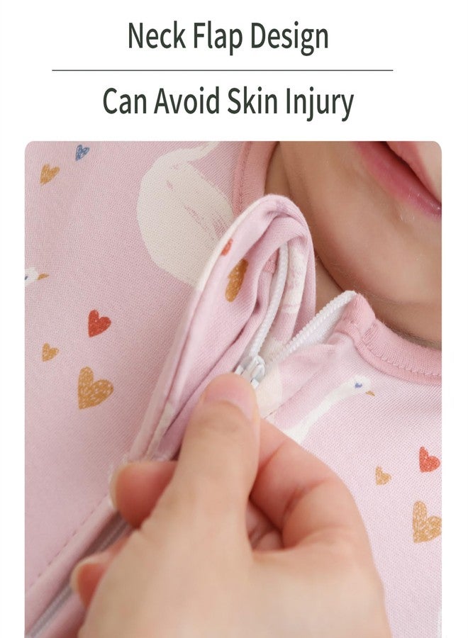 insular Wearable Blanket 2 Pack Cotton Baby Sleep Sack with 2-Way Zipper for Boys Girls Unisex (Swan&Flower, Large(12-18M)) - Image 4