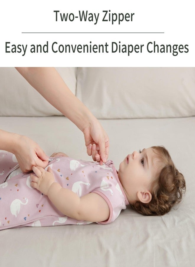 insular Wearable Blanket 2 Pack Cotton Baby Sleep Sack with 2-Way Zipper for Boys Girls Unisex (Swan&Flower, Large(12-18M)) - Image 3