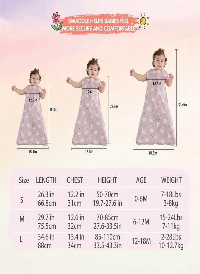 insular Wearable Blanket 2 Pack Cotton Baby Sleep Sack with 2-Way Zipper for Boys Girls Unisex (Swan&Flower, Large(12-18M)) - Image 5