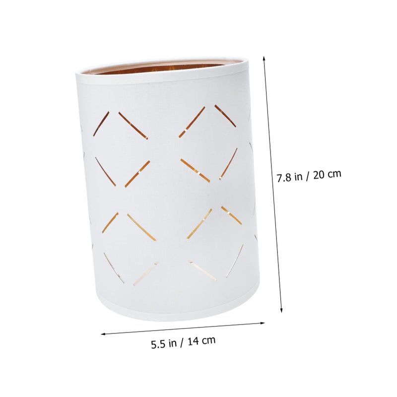Gold Interior White Exterior Fabric Lampshade Hollow Out Table Wall Lamp Cover Warm Ambient Light - Image 3
