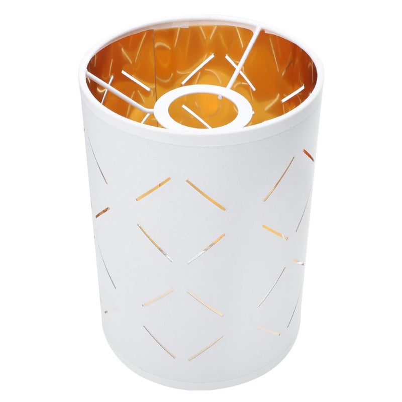 Gold Interior White Exterior Fabric Lampshade Hollow Out Table Wall Lamp Cover Warm Ambient Light - Image 2