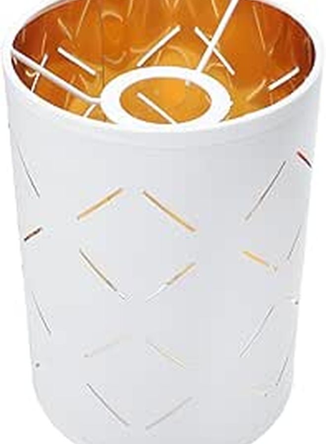 Gold Interior White Exterior Fabric Lampshade Hollow Out Table Wall Lamp Cover Warm Ambient Light - Image 1