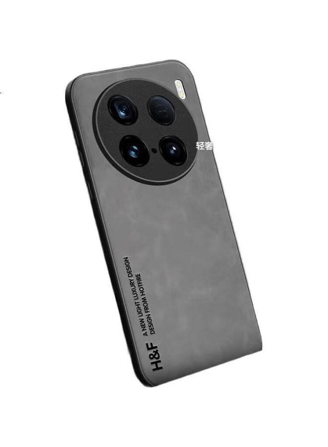 Hotfire Phone Case For Vivo X100 Ultra, Vivo X100 Ultra Protective Cover, Upgraded Skin-Like Lambskin Matte Lens Full Protection, Personalized Silicone Case For Men And Women Gray - Image 3