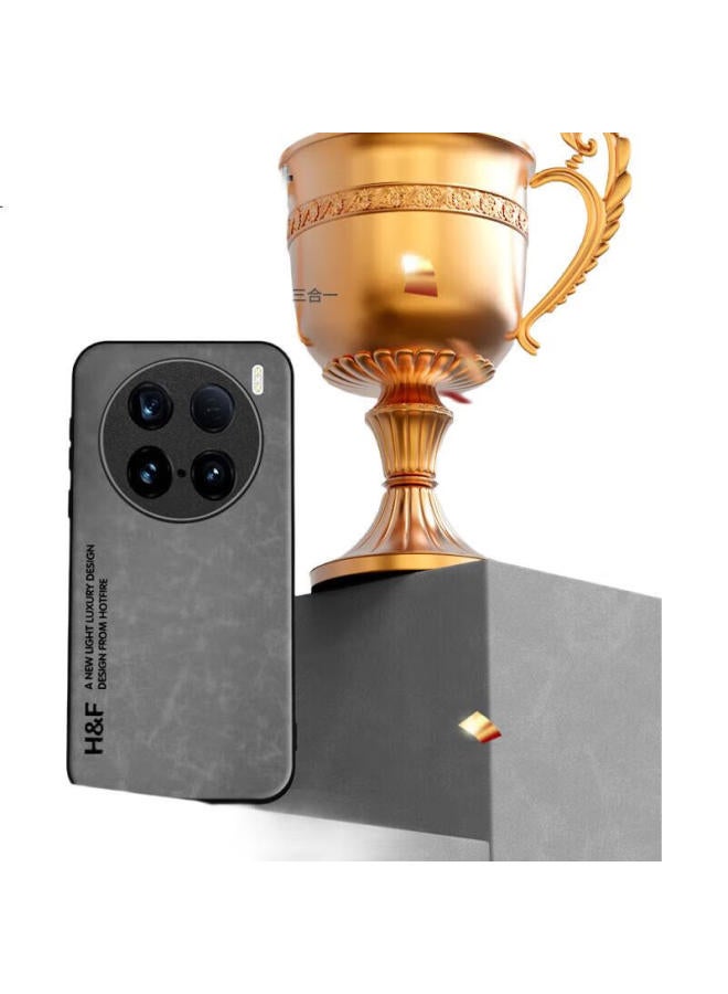 Hotfire Phone Case For Vivo X100 Ultra, Vivo X100 Ultra Protective Cover, Upgraded Skin-Like Lambskin Matte Lens Full Protection, Personalized Silicone Case For Men And Women Gray - Image 2