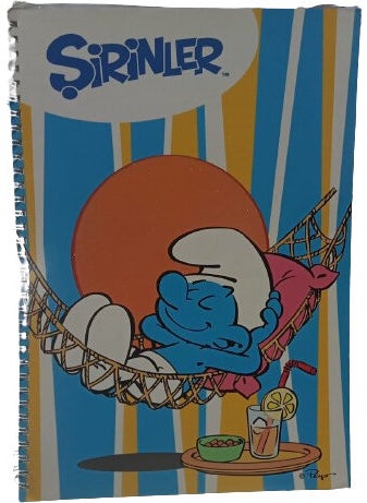 Keskin Color Smurfs Themed 80 Sheets A4 Checkered Cardboard Cover School Spiral Notebook 
