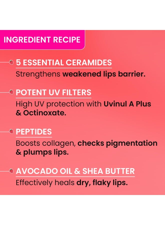 Dot & Key Ceramide & Peptide Barrier Repair Lip Balm SPF 50, PA+++ | Red Romance | UVA/UVB Protection | Soft Tinted Moisturizer | Boosts Collagen & Instantly Plumps | Prevents Pigmentation | Lip Balm for Women | 10gm - Image 4