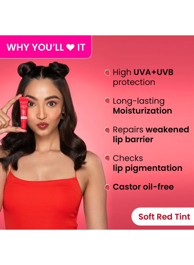 Dot & Key Ceramide & Peptide Barrier Repair Lip Balm SPF 50, PA+++ | Red Romance | UVA/UVB Protection | Soft Tinted Moisturizer | Boosts Collagen & Instantly Plumps | Prevents Pigmentation | Lip Balm for Women | 10gm - Image 2