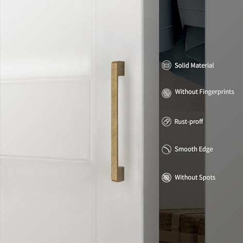 KNOKLOCK 2328 10 Pack 63 Inch160mm Kitchen Cabinet Handles Antique Brass Cabinet Pulls Kitchen Cabinet Hardware Drawer Pulls for Cupboard Wardrobe - Image 3