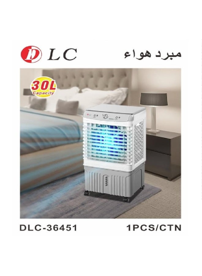 دي إل سي  DLC 36451 مكيف هواء صحراوي 3 سرعات مبرد هواء محمول 80 واط 30 لتر موديل 36451 مناسب للمكاتب - Image 2