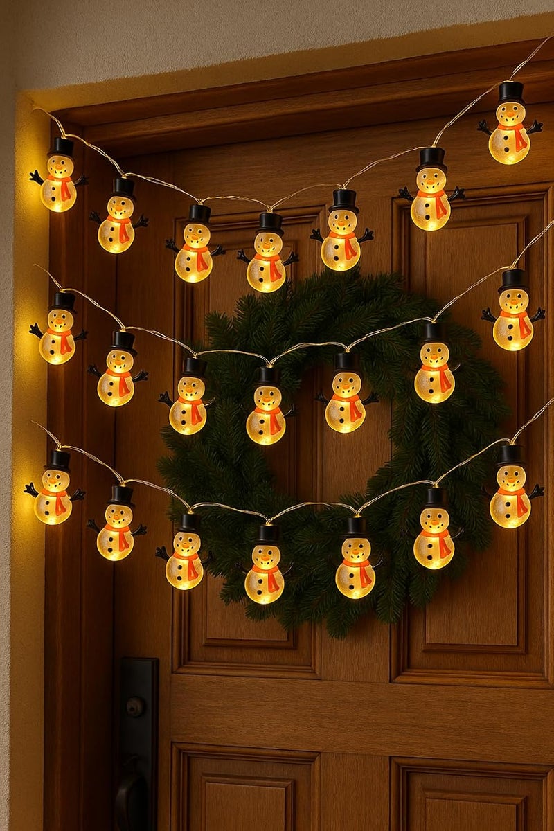 HOME ICON Snowman String Lights – 2 Meters, 20 LED Copper Wire Lights for Christmas Decorations - Image 5
