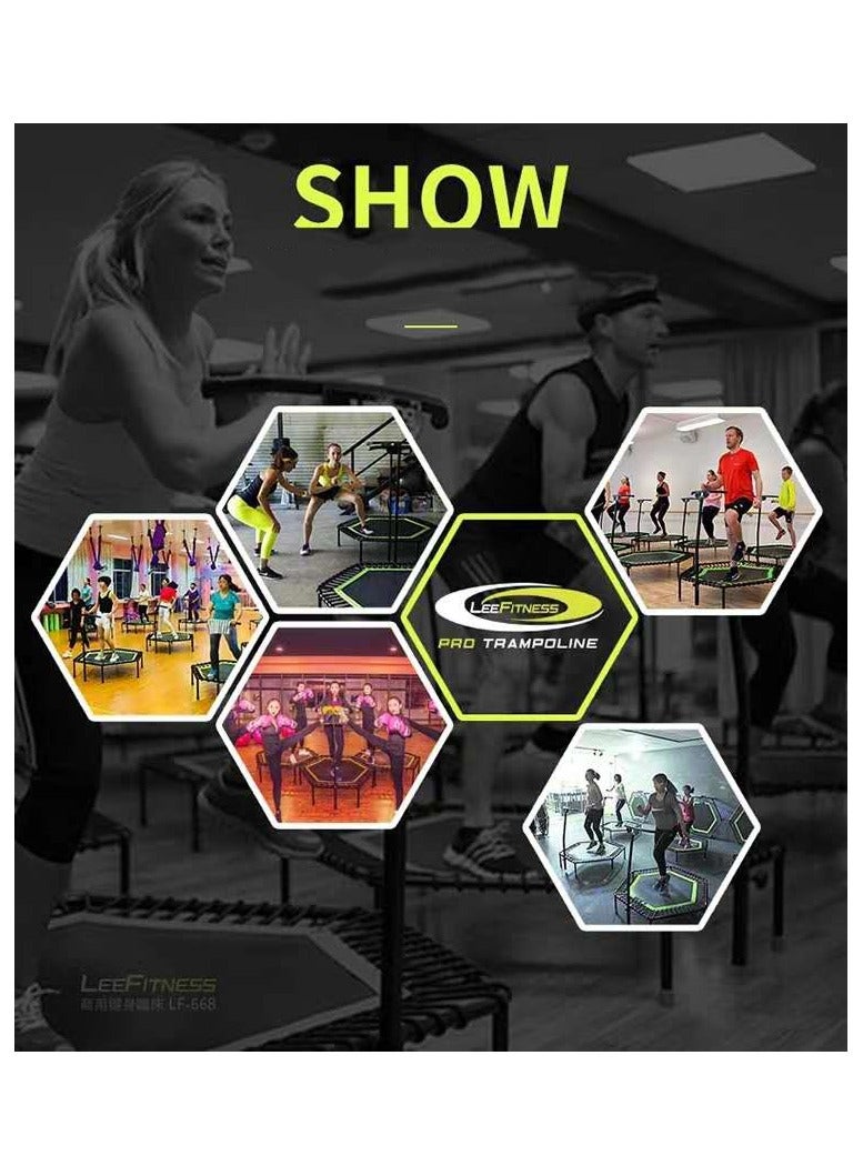 LEEFITNESS 48" Foldable Hexagon Fitness Trampoline with Adjustable Foam Armrests, Pink - Image 3