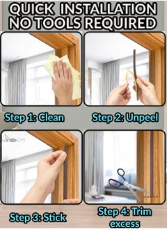 IKBEN IKBEN Self-Adhesive Foam Door Window Seal Strip – 10M Weatherproof, Soundproof, Dustproof Insulation – Energy-Saving Gap Filler for Doors and Windows (Yellow & Brown) D type  - Image 3
