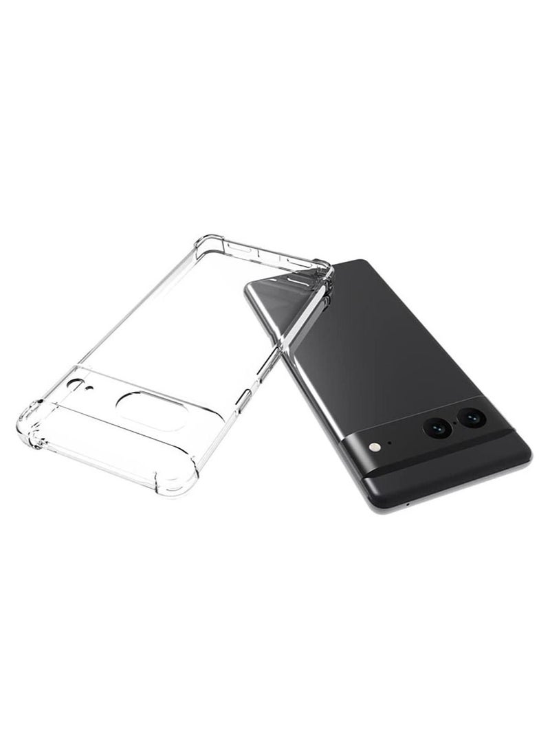 Rock Pow for Pixel 7 Case,Google 7 Case Clear Transparent Reinforced Corners TPU Shock-Absorption Flexible Cell Phone Cover for Google Pixel 7(Clear) - Image 3