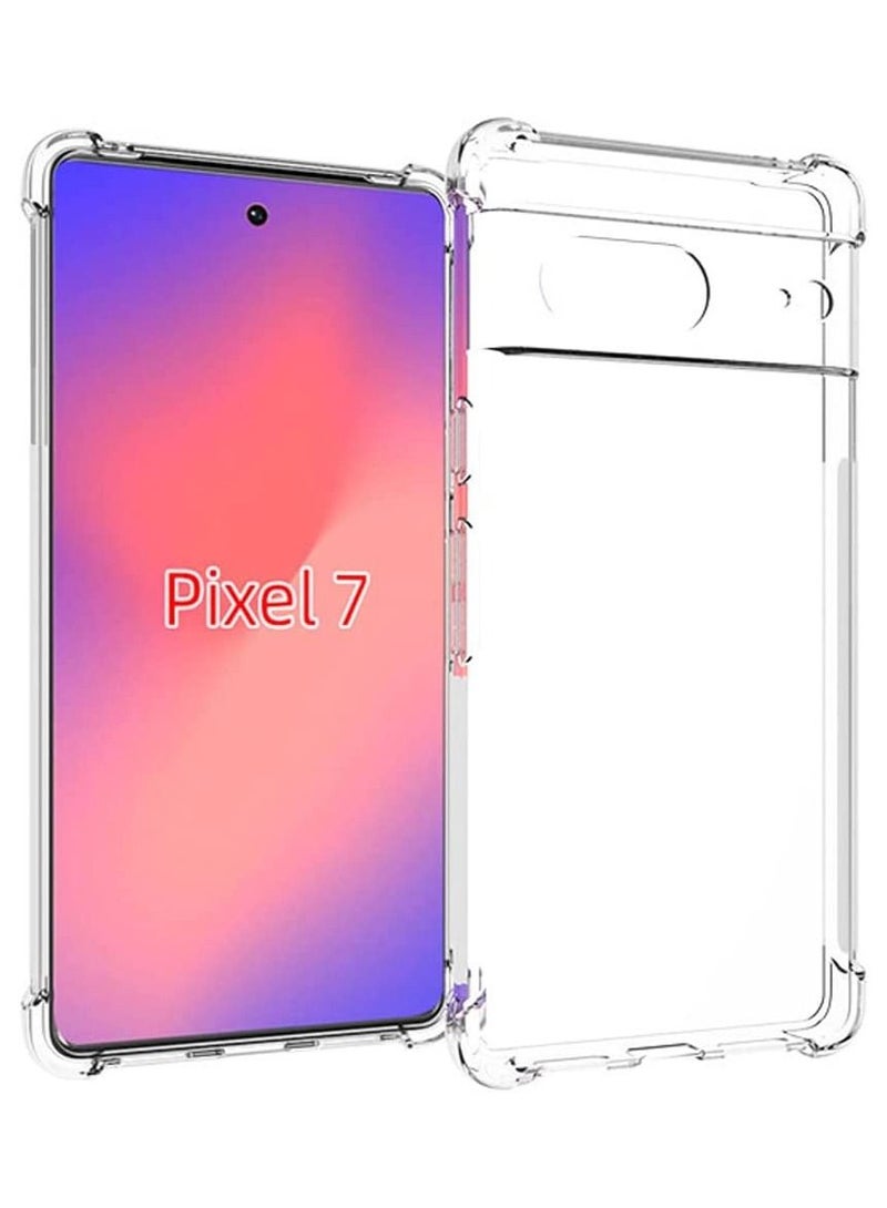 Rock Pow for Pixel 7 Case,Google 7 Case Clear Transparent Reinforced Corners TPU Shock-Absorption Flexible Cell Phone Cover for Google Pixel 7(Clear) - Image 1