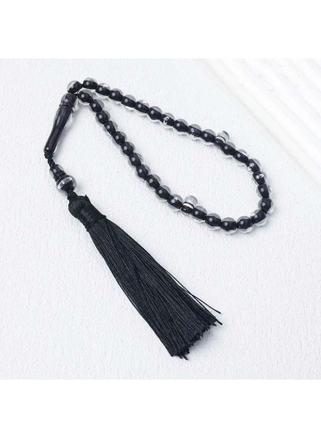 NIBEMINENT 33 Muslim Prayer Beads Black/8mm